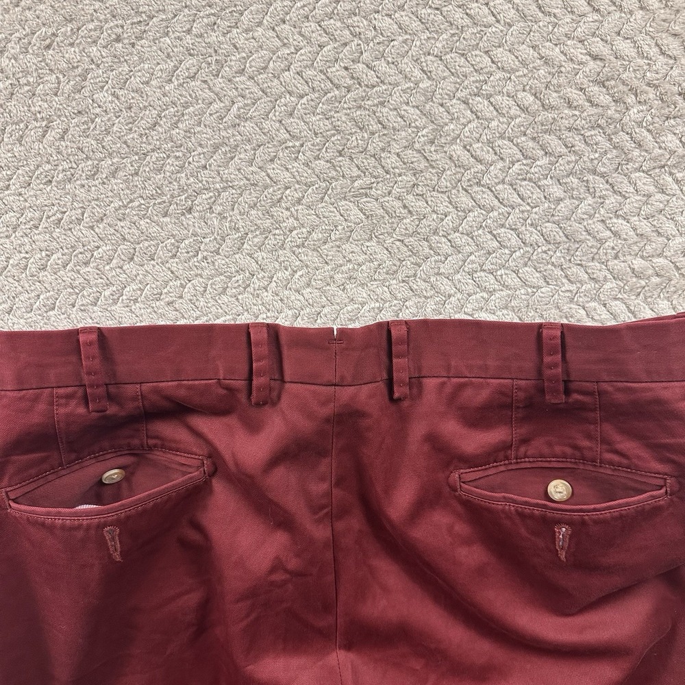 Peter Millar Dress Pants Men's 36x36 Pima Cotton Maroon Chino Office luxury golf - Picture 15 of 15